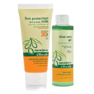 After Sun Care Macrovita Olivelia Sun Protection Face & Body SPF30 FREE Aloe Vera Gel (100 ml)